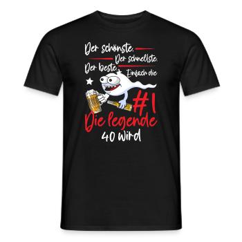 40th Birthday 40 Years Women's Men's Saying Funny - Männer T-Shirt - Schwarz - Vorne - AI Model Male 178 light (178cm)
