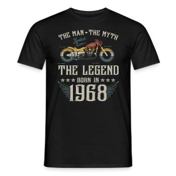 The man the myth The legend born in 1968 gift - Men's T-Shirt - black - Front - AI Model Male 178 light (178cm)