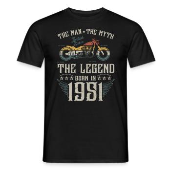L'homme Le Mythe La Légende Né En 1951 Cadeau - T-shirt homme - noir - Devant - AI Model Male 178 light (178cm)