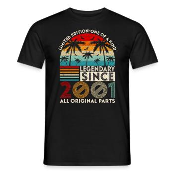 Legendär seit 2001 alle Originalteile - Männer T-Shirt - Schwarz - Vorne - AI Model Male 178 light (178cm)