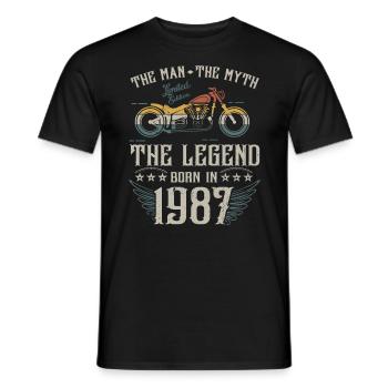 L'homme Le Mythe La Légende Né En 1987 Cadeau - T-shirt homme - noir - Devant - AI Model Male 178 light (178cm)