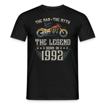 L'homme Le Mythe La Légende Né En 1992 Cadeau - T-shirt homme - noir - Devant - AI Model Male 178 light (178cm)