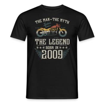 L'homme Le Mythe La Légende Né En 2009 Cadeau - T-shirt homme - noir - Devant - AI Model Male 178 light (178cm)