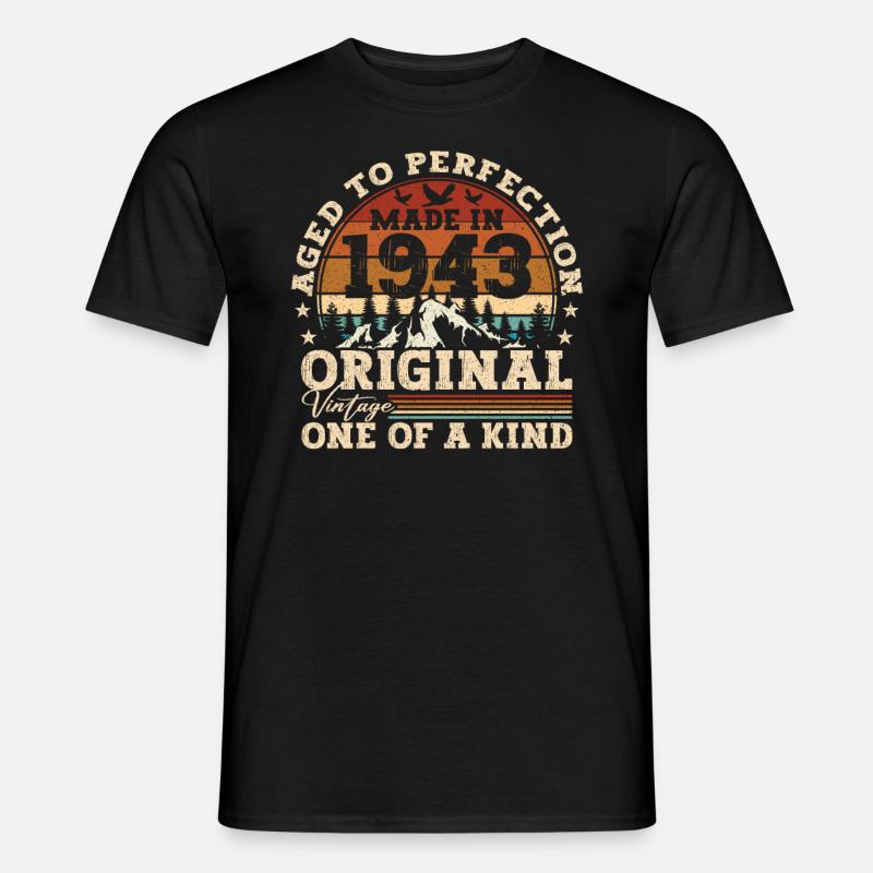 Cadeau D'anniversaire 1943 Rétro - T-shirt homme - noir