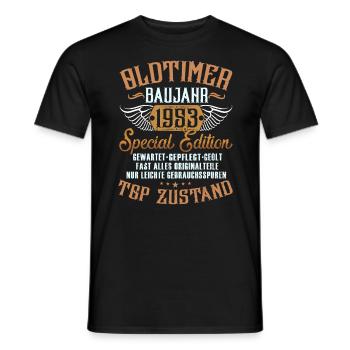 1953 Geburtsjahr Geburtstag Oldtimer Baujahr - Männer T-Shirt - Schwarz - Vorne - AI Model Male 178 light (178cm)