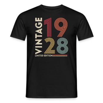 1928 Geburtsjahr und Geburtstagsgeschenk - Männer T-Shirt - Schwarz - Vorne - AI Model Male 178 light (178cm)