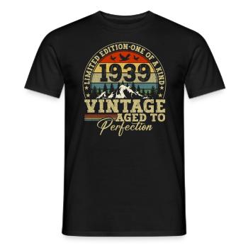 1939 Vintage Zur Perfektion Gealtert - Männer T-Shirt - Schwarz - Vorne - AI Model Male 178 light (178cm)