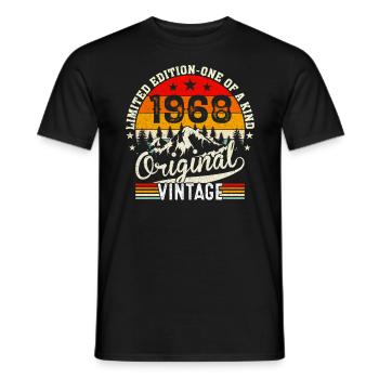 1968 Originaler Jahrgang - Männer T-Shirt - Schwarz - Vorne - AI Model Male 178 light (178cm)