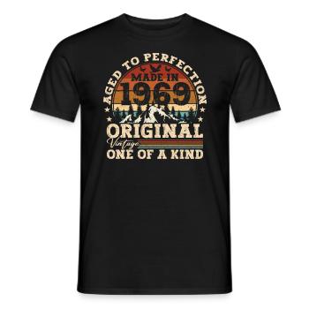 Né en 1969 Vintage Anniversaire Retro Cadeau - T-shirt homme - noir - Devant - AI Model Male 178 light (178cm)