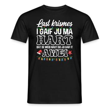 Last Christmas Krismes Merry Christmas X-mas - Men's T-Shirt - black - Front - AI Model Male 178 light (178cm)