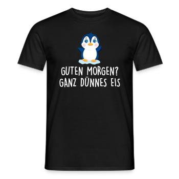 Guten Morgen Ganz Dünnes Eis Kaffee Spruch Lustige - Männer T-Shirt - Schwarz - Vorne - AI Model Male 178 light (178cm)