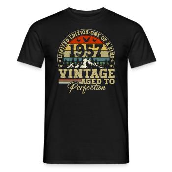 1957 Vintage bis zur Perfektion gereift - Männer T-Shirt - Schwarz - Vorne - AI Model Male 178 light (178cm)
