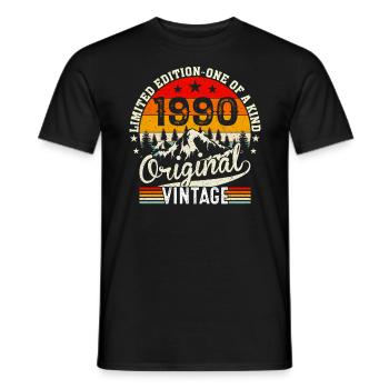 Millésime original 1990 - T-shirt homme - noir - Devant - AI Model Male 178 light (178cm)
