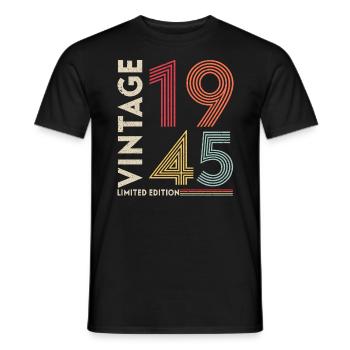 Vintage 1945 Limited edition - Men's T-Shirt - black - Front - AI Model Male 178 light (178cm)