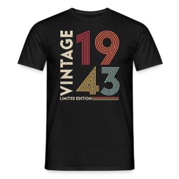 Millésime 1943 Edition limitée - T-shirt homme - noir - Devant - AI Model Male 178 light (178cm)