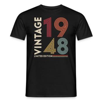 Millésime 1948 Edition limitée - T-shirt homme - noir - Devant - AI Model Male 178 light (178cm)