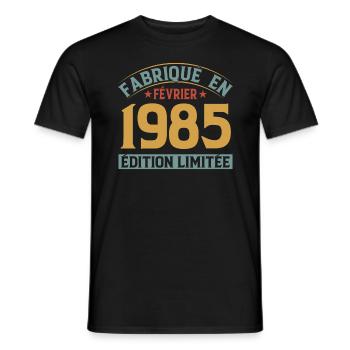 Fabriqué En Février 1985 Édition Limitée - T-shirt homme - noir - Devant - AI Model Male 178 light (178cm)