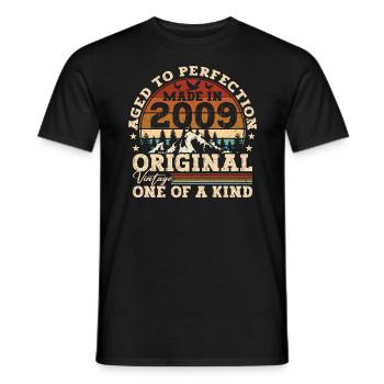 Geboren 2009 Vintage Geburtstag Retro Geschenk - T-shirt homme - noir - Devant - AI Model Male 178 light (178cm)