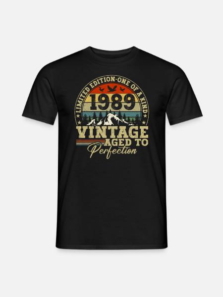 1989 Vintage Bis Zur Perfektion Gereift - Männer T-Shirt - Schwarz