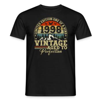 1998 Vintage Bis Zur Perfektion Gereift - Männer T-Shirt - Schwarz - Vorne - AI Model Male 178 light (178cm)