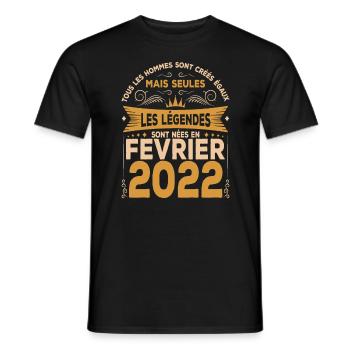Les Légendes Sont Nées En Février 2022 - T-shirt homme - noir - Devant - AI Model Male 178 light (178cm)