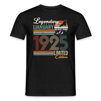 LEGENDS ARE BORN IN JANUARY 1925 - Men's T-Shirt - black - Front - AI Model Male 178 light (178cm)