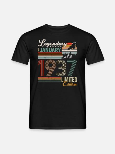 January 1937 Birthday Man - Men's T-Shirt - black