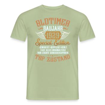 Oldtimer Baujahr 1929 - Männer T-Shirt - Sage - Vorne - AI Model Male 178 light (178cm)