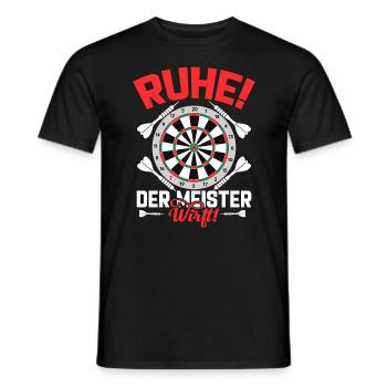 Dart Ruhe Der Meister Wirft Dartsport - Männer T-Shirt - Schwarz - Vorne - AI Model Male 178 light (178cm)