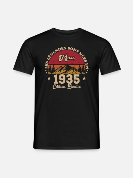 Mars 1935 Anniversaire homme - T-shirt homme - noir