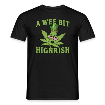 Ein kleines bisschen Highrish Cannabisblatt - Männer T-Shirt - Schwarz - Vorne - AI Model Male 178 light (178cm)