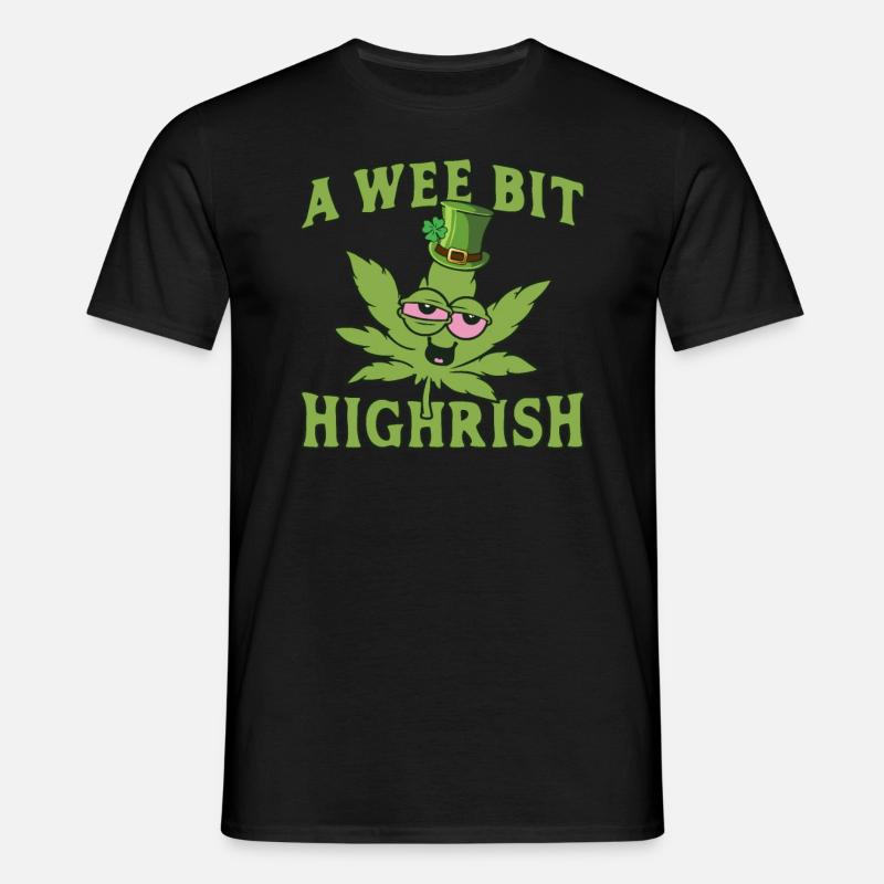 A wee bit Highrish Cannabisleaf - Men's T-Shirt - black