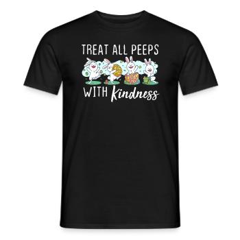 Treat All Peeps With Kindness Easter Teacher Gift - Men's T-Shirt - black - Front - AI Model Male 178 light (178cm)