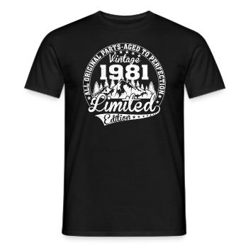 Né en 1981 Retro Birthday Best of '81 - T-shirt homme - noir - Devant - AI Model Male 178 light (178cm)