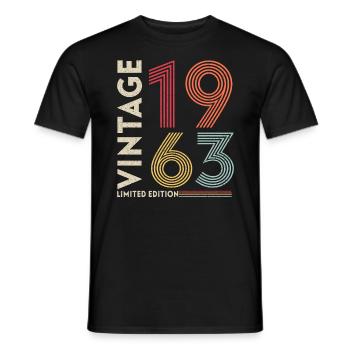 Geburtsjahr 1963 Vintage Geburtstag Legende 1963 - Männer T-Shirt - Schwarz - Vorne - AI Model Male 178 light (178cm)