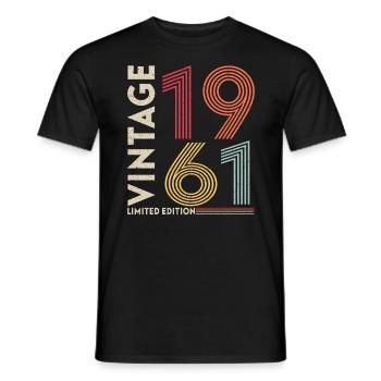 Oldtimer Year 1961 Birthday Saying - Men's T-Shirt - black - Front - AI Model Male 178 light (178cm)