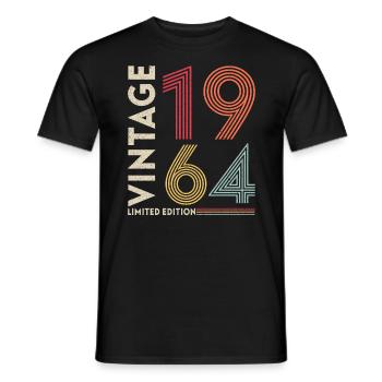 Millésime 1964 Original - T-shirt homme - noir - Devant - AI Model Male 178 light (178cm)