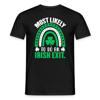 Am wahrscheinlichsten ist es, einen irischen Ausstieg zu machen - Männer T-Shirt - Schwarz - Vorne - AI Model Male 178 light (178cm)
