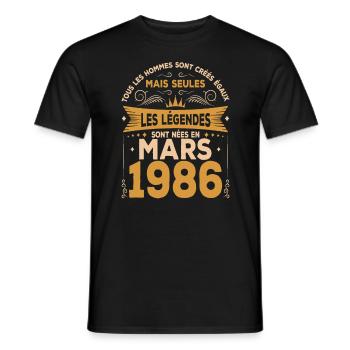 Mars 1986 anniversaire Mars 1986 Mars - T-shirt homme - noir - Devant - AI Model Male 178 light (178cm)