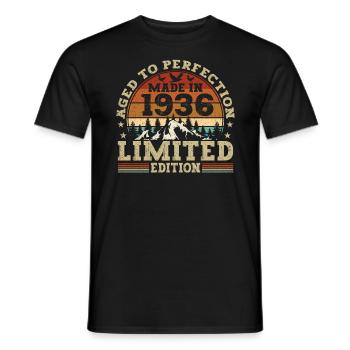 Vintage Birthday Original Gift Idea 1936 - T-shirt homme - noir - Devant - AI Model Male 178 light (178cm)