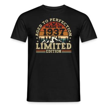 Vintage Birthday Original Gift Idea 1937 - T-shirt homme - noir - Devant - AI Model Male 178 light (178cm)