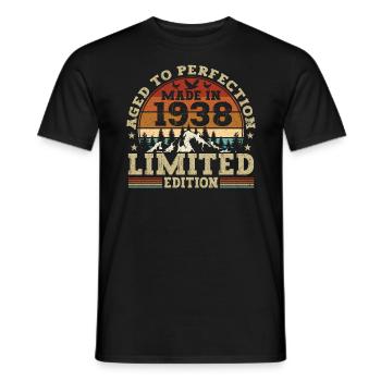 Vintage Birthday Original Gift Idea 1938 - T-shirt homme - noir - Devant - AI Model Male 178 light (178cm)