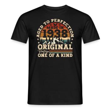 83. Geburtstag Geschenk Original Jahrgang 1938 - Männer T-Shirt - Schwarz - Vorne - AI Model Male 178 light (178cm)