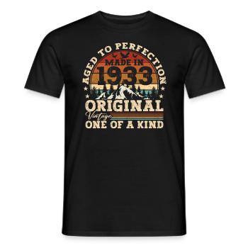 Les légendes sont nées en mars 1933 - 90 ans - T-shirt homme - noir - Devant - AI Model Male 178 light (178cm)
