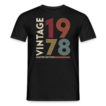 1978 Birthday Present - Men's T-Shirt - black - Front - AI Model Male 178 light (178cm)