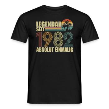 Légendaire depuis 1982 Né anniversaire - T-shirt homme - noir - Devant - AI Model Male 178 light (178cm)