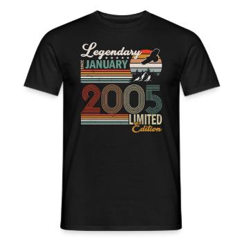 Legend since January 2005 - Men's T-Shirt - black - Front - AI Model Male 178 light (178cm)