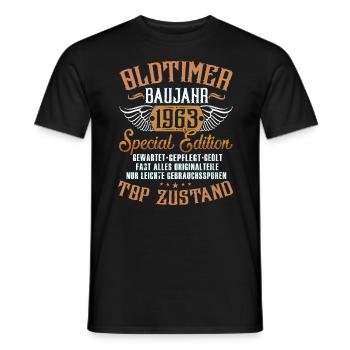 Oldtimer Baujahr Jahrgang 1963 - Männer T-Shirt - Schwarz - Vorne - AI Model Male 178 light (178cm)
