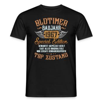 Geburtstag - Oldtimer 1967 - Männer T-Shirt - Schwarz - Vorne - AI Model Male 178 light (178cm)