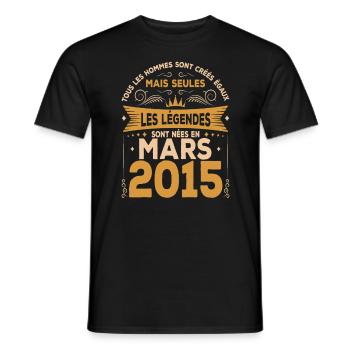 Mars 2015 | Mars 2015 anniversaire 2015 - T-shirt homme - noir - Devant - AI Model Male 178 light (178cm)